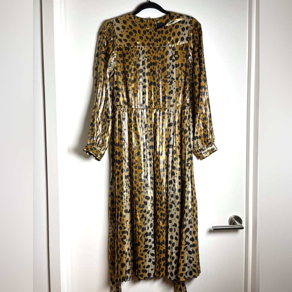 Marc Jacobs Runway Leopard Dress – Metallic Glam Maxi – Rare Vintage